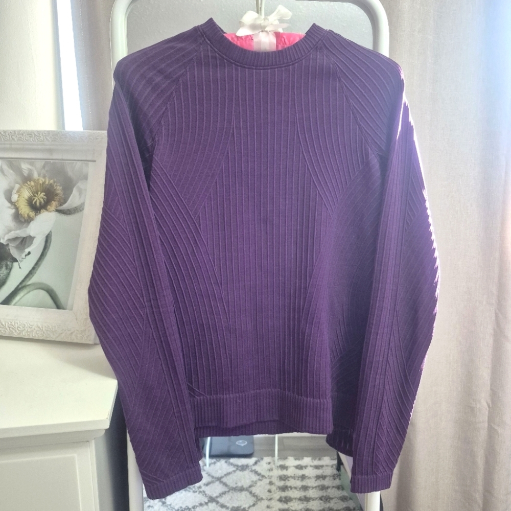 Lululemon Athletica Deep‎ Purple Ribbed Top Size 4